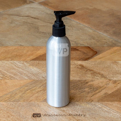 Bottle 250mL Aluminium Black Pump - Wasteless Pantry Bassendean