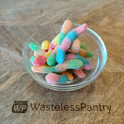 Sour Brite Crawler Worms 100g bag - Wasteless Pantry Bassendean