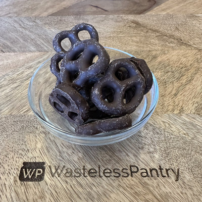 Dark Chocolate Pretzels 500ml jar - Wasteless Pantry Bassendean