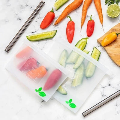 Silicone Food Storage Pouch - set of 2 - Wasteless Pantry Bassendean