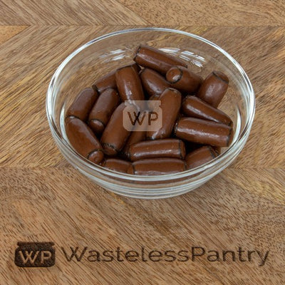 Choc Milk Licorice Bullets 100g bag - Wasteless Pantry Bassendean
