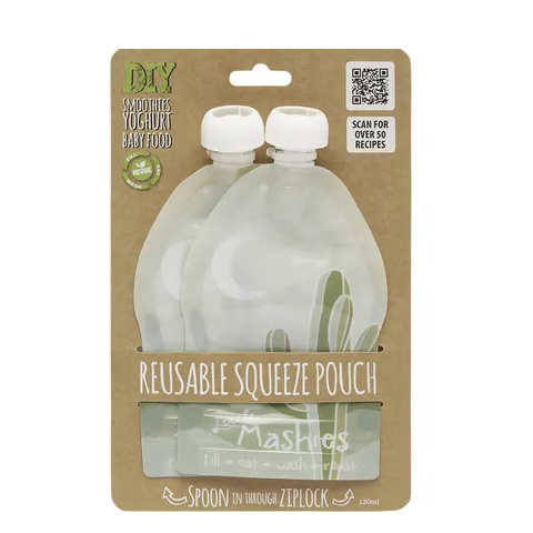 Reusable Yoghurt Squeeze Pouch - Set of 2 - Wasteless Pantry Bassendean