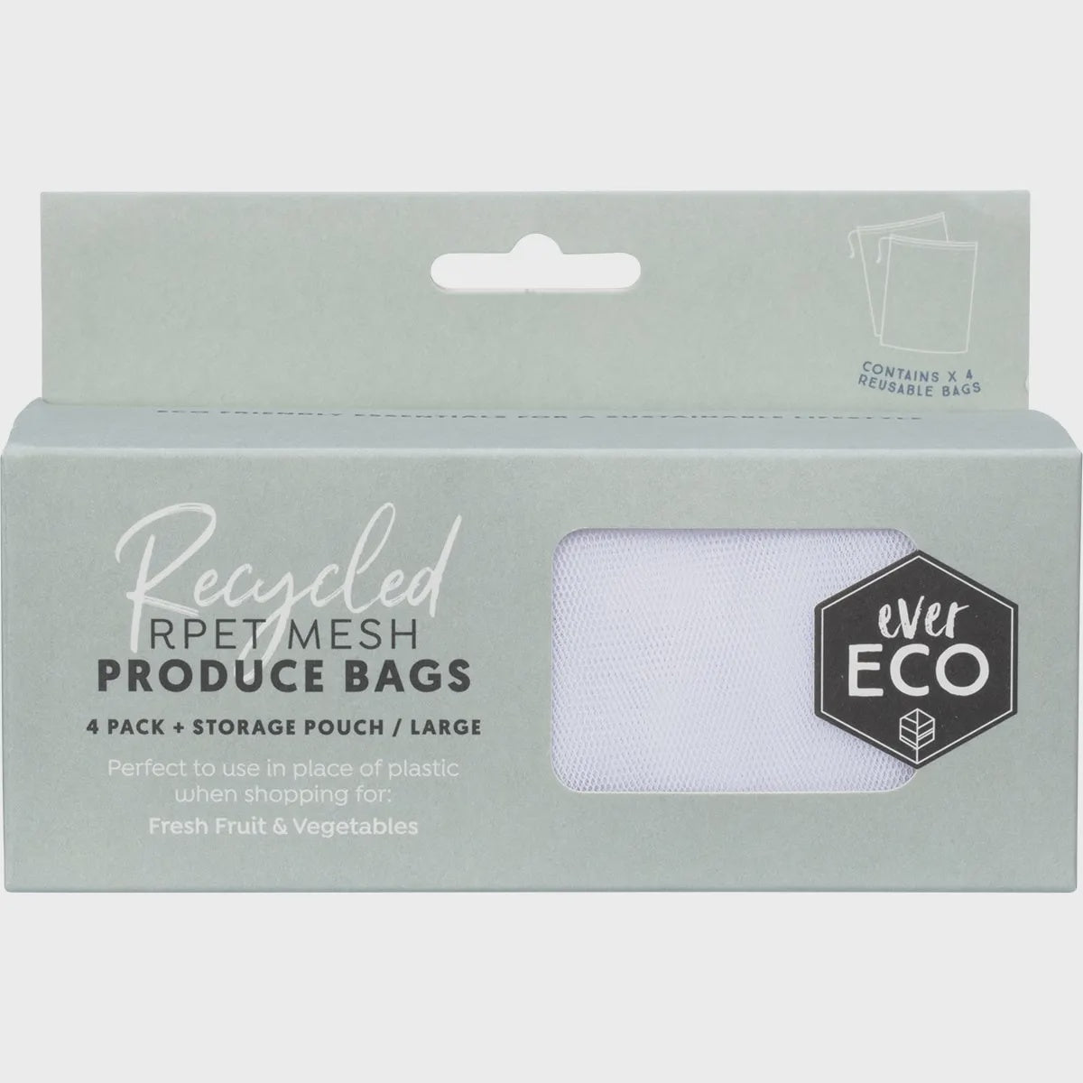 Reusable Produce Bags Recycled Polyester Mesh 4pk - Wasteless Pantry Bassendean