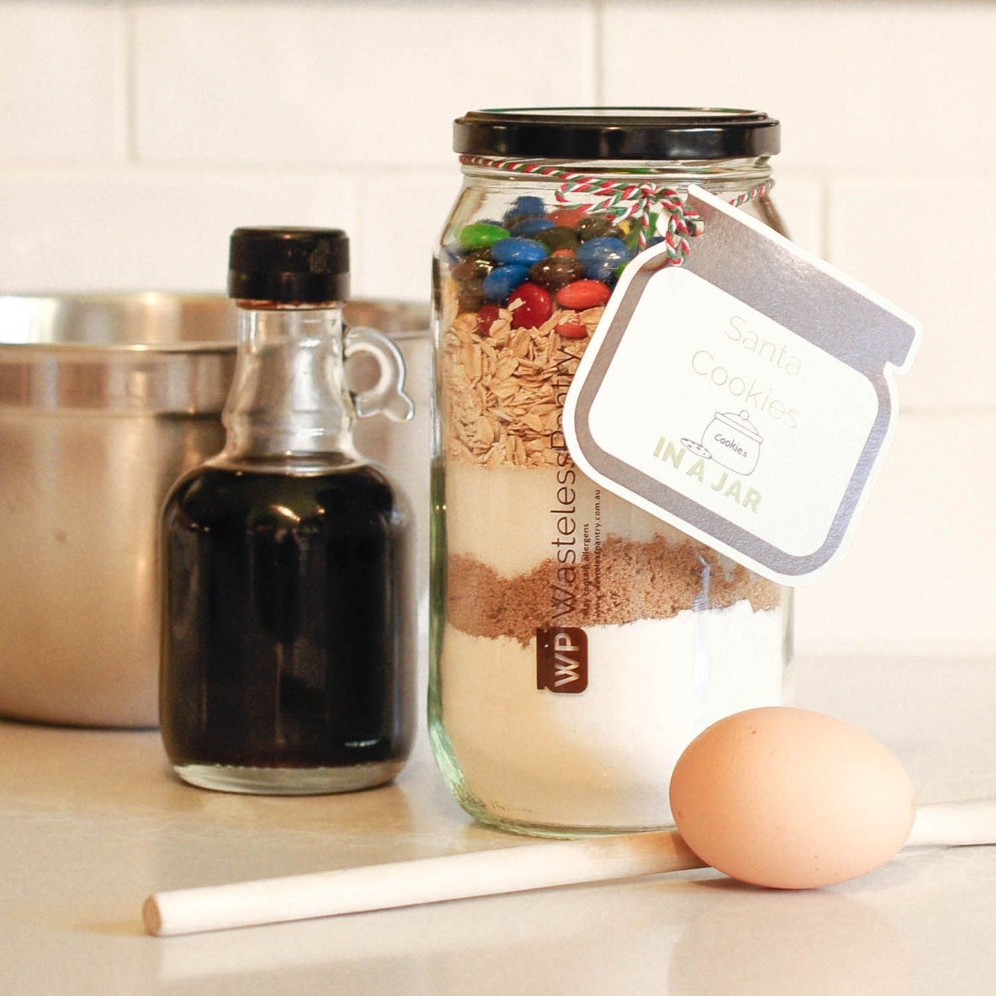 Gift Santa Cookies Prepped Jar - Wasteless Pantry Bassendean