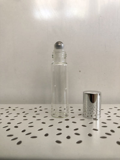Bottle 15ml Roll On Clear with Shiny Silver Cap - Wasteless Pantry Bassendean