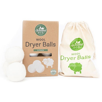 Wool Dryer Balls 6 Pack with Storage Pouch - Wasteless Pantry Bassendean