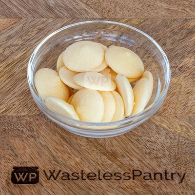 Choc White Buttons 1000ml jar - Wasteless Pantry Bassendean