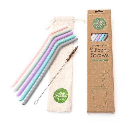 Straw Silicone 5 pack - Wasteless Pantry Bassendean